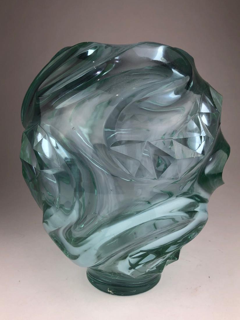 Moser style Alexandrite style heavy glass vase. Height: Moser style Alexandrite style heavy glass vase. Height 9 inches.