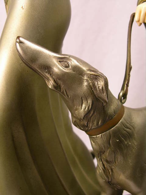 BRONZE LADY AND IVORY FIGURE:O. POERTZEL. - 3