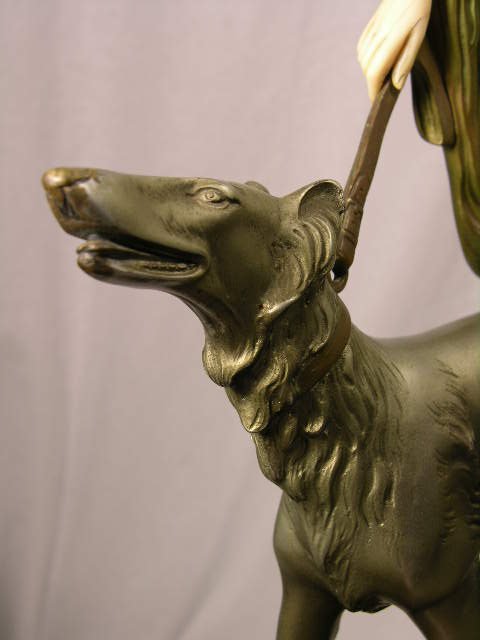 BRONZE LADY AND IVORY FIGURE:O. POERTZEL. - 4