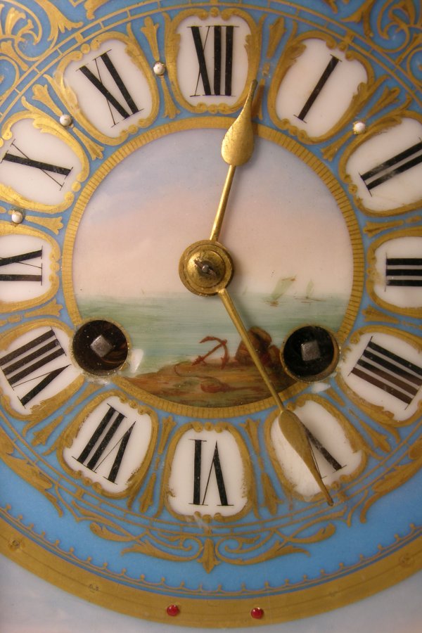FRENCH MANTEL CLOCK BRASS WITH CHASED CASE AND T - 2