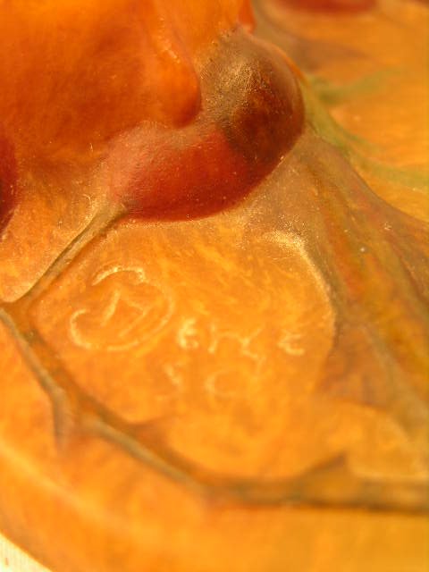 PATE DE VERRE INKWELL IMPRESSED "A WALTER NANCY". - 3
