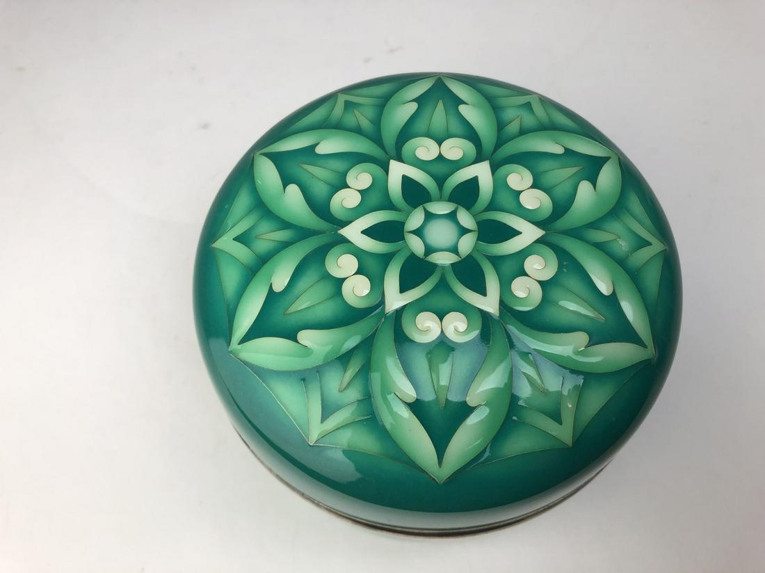 Japanese moriage enamel cloisonne box and cover with (1 of 7)