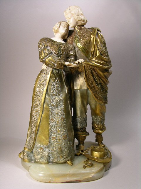 MARQUET BRONZE AND IVORY FIGURINE. - 2