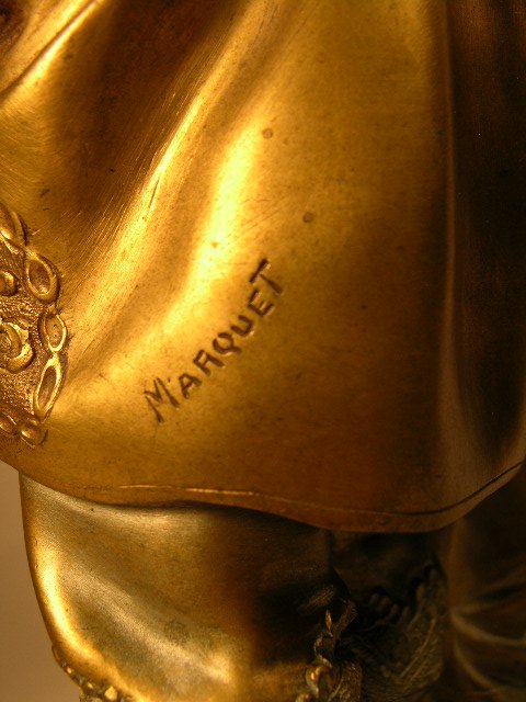 MARQUET BRONZE AND IVORY FIGURINE. - 8