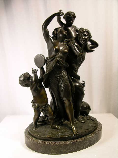 CHARLES CLODION:BRONZE FIGURE OF MAN AND WOMAN WI