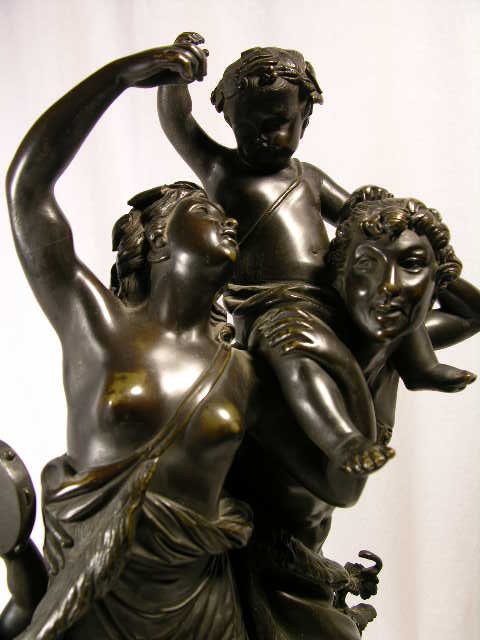CHARLES CLODION:BRONZE FIGURE OF MAN AND WOMAN WI - 2
