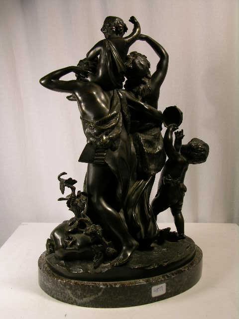 CHARLES CLODION:BRONZE FIGURE OF MAN AND WOMAN WI - 5