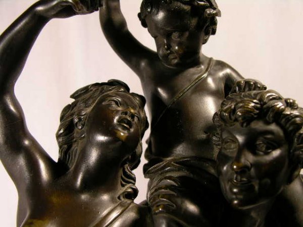 CHARLES CLODION:BRONZE FIGURE OF MAN AND WOMAN WI - 6
