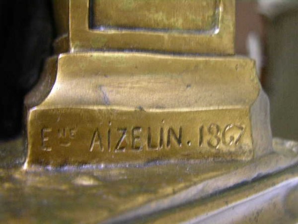 BRONZE. CLASSICAL SCULPTURE OF MAN AND LADY RESTI - 3
