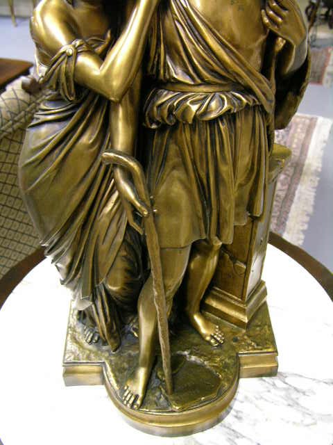 BRONZE. CLASSICAL SCULPTURE OF MAN AND LADY RESTI - 5