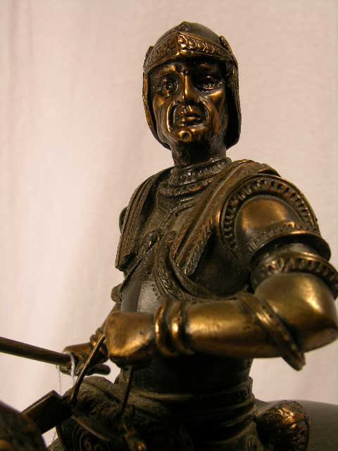 BRONZE FIGURE OF ITALIAN SOLDIER ON HORSE. - 2