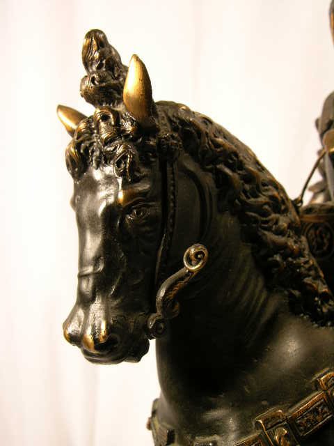 BRONZE FIGURE OF ITALIAN SOLDIER ON HORSE. - 3