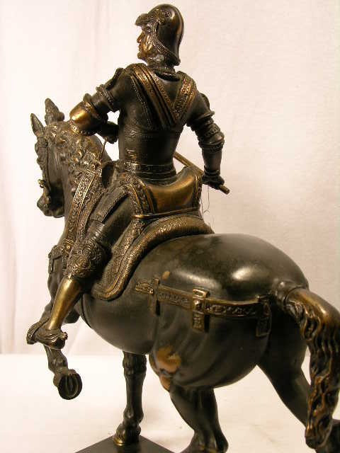 BRONZE FIGURE OF ITALIAN SOLDIER ON HORSE. - 4