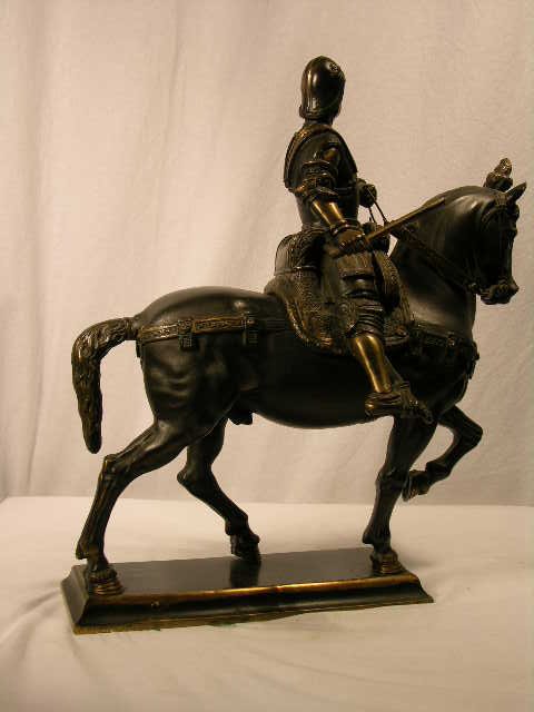 BRONZE FIGURE OF ITALIAN SOLDIER ON HORSE. - 5