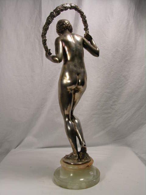 JOE DESCOMPS:BRONZE SCULPTURE. "GIRL WITH GARLAN - 2