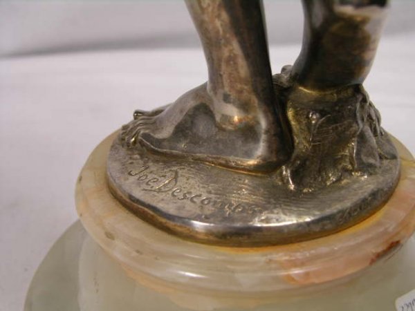 JOE DESCOMPS:BRONZE SCULPTURE. "GIRL WITH GARLAN - 4