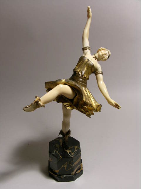 C.J. COLINET:BRONZE SNAKE DANCER.