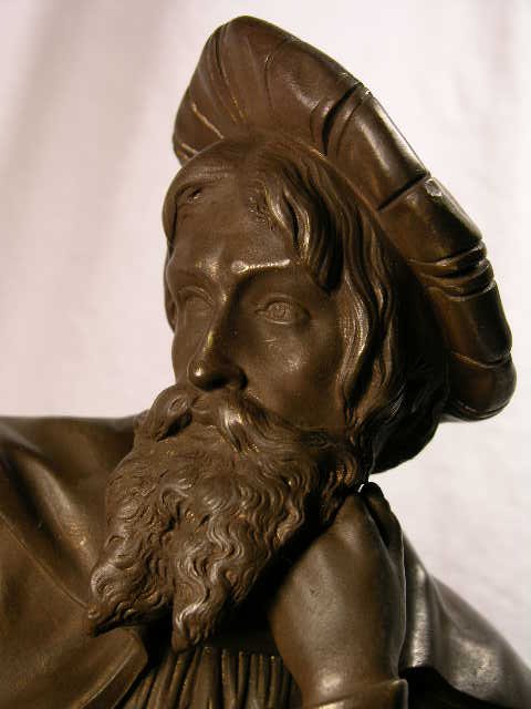 BRONZE SCULPTURE OF CHRISTOPHER COLUMBUS IN A SIT - 2