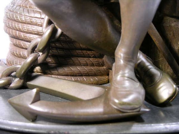 BRONZE SCULPTURE OF CHRISTOPHER COLUMBUS IN A SIT - 3