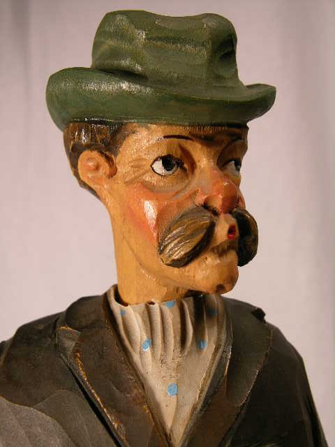 CARVED WOOD WHISTLER FIGURE. - 2