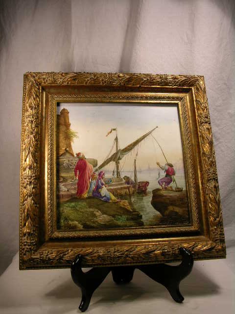 HAND PAINTED AND FRAMED PLAQUE DEPICTING A FISHI - 4