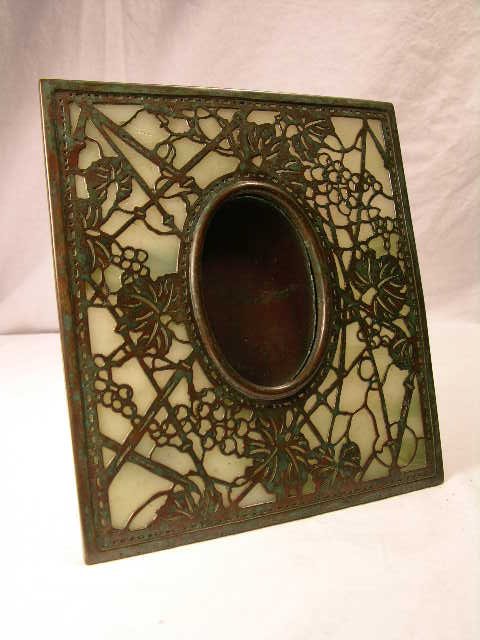 TIFFANY STUDIOS "GRAPEVINE" PATTERN PHOTO FRAME.