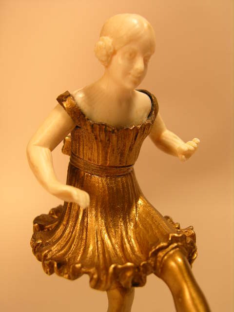 ROLFRITSCH: GILT BRONZE CARVED FIGURINE. - 2