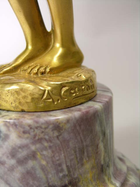 A. CARON: GILT BRONZE FIGURE OF A NUDE. - 2