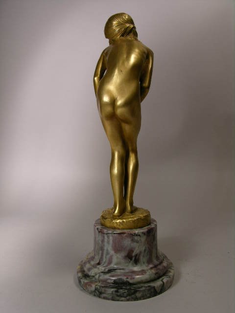 A. CARON: GILT BRONZE FIGURE OF A NUDE. - 4