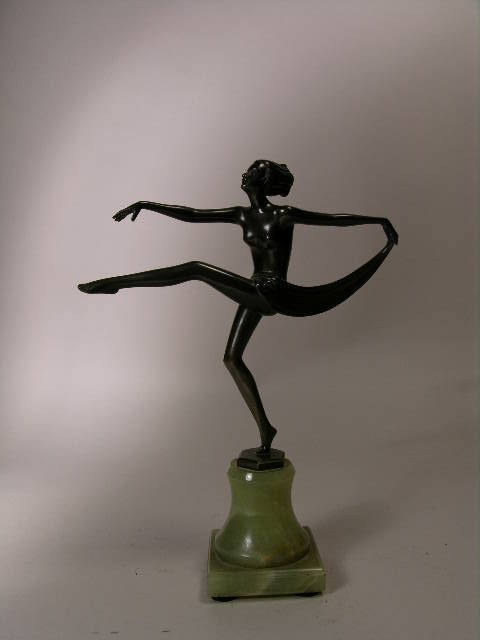 LORENZL: A NICE BRONZE FIGURE OF A FEMALE DANCER.