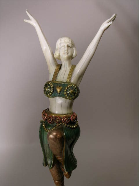 GILT BRONZE FIGURE OF A DANCER. - 2