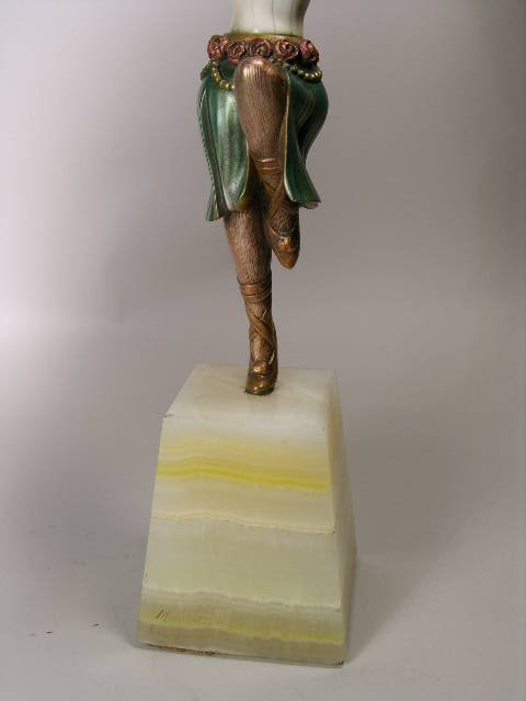 GILT BRONZE FIGURE OF A DANCER. - 3