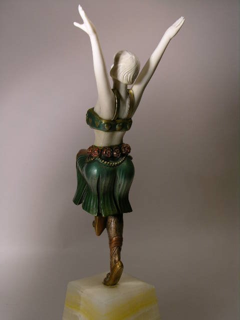 GILT BRONZE FIGURE OF A DANCER. - 4