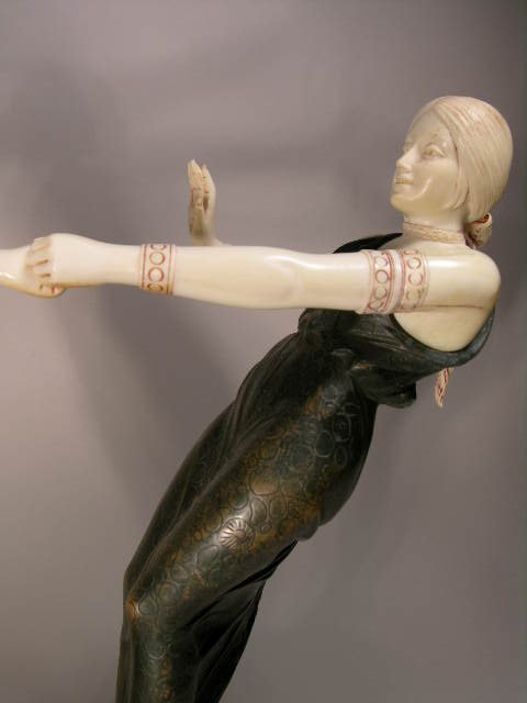 A. GILBERT: BRONZE SCULPTURE OF TWO YOUNG GIRLS. - 3