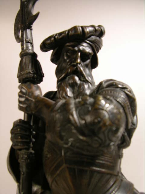 A. CARRIER BRONZE FIGURE OF A MAN WITH WEAPON. - 6