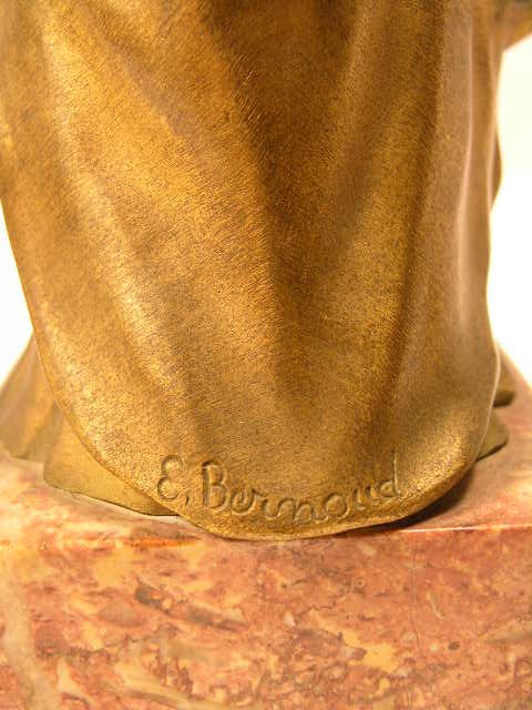 "E. BERNOUDT" (BELGIAN) ART NOUVEAU SILVER GILT - 3