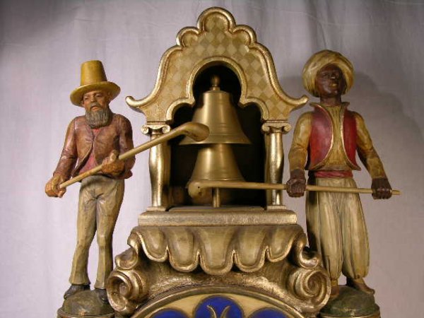 ANTIQUE "BLACKAMOOR" CARVED WOODEN CLOCK. 