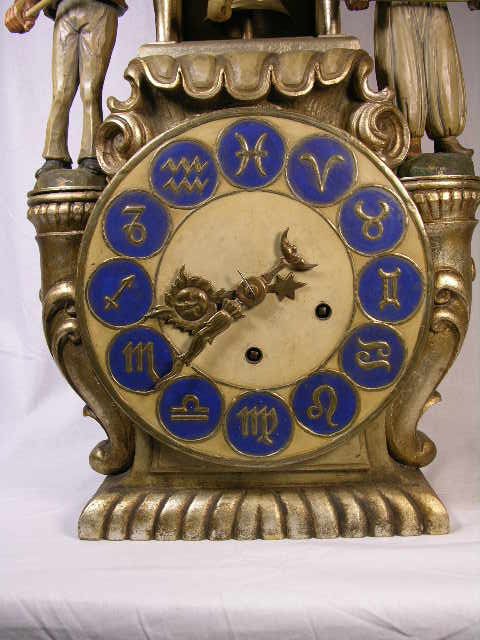 ANTIQUE "BLACKAMOOR" CARVED WOODEN CLOCK.  - 2