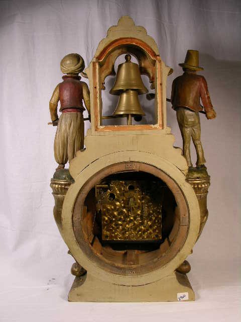 ANTIQUE "BLACKAMOOR" CARVED WOODEN CLOCK.  - 3