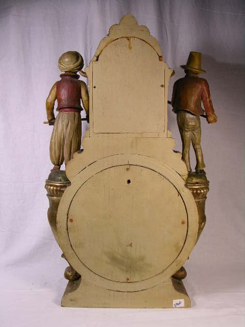 ANTIQUE "BLACKAMOOR" CARVED WOODEN CLOCK.  - 6