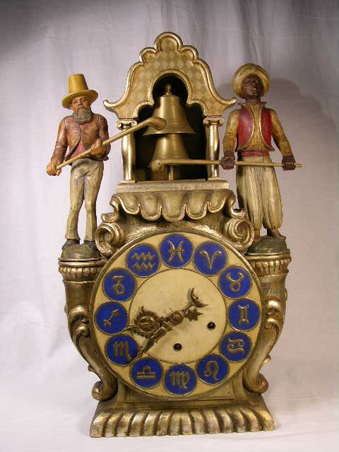 ANTIQUE "BLACKAMOOR" CARVED WOODEN CLOCK.  - 7