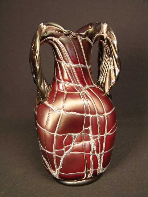 LOETZ PALLME-KONIG MOLD BLOWN GLASS VASE. TWO PUL