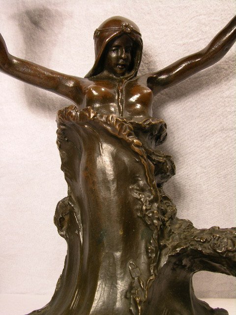 ART NOUVEAU BRONZE CANDELABRAS. - 3