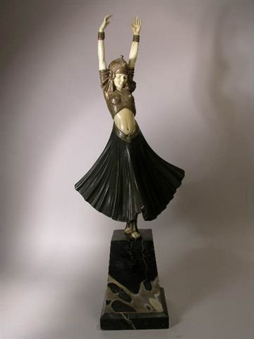 D. H. CHIPARUS BRONZE /IVORY "HINDU DANCER".