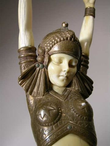 D. H. CHIPARUS BRONZE /IVORY "HINDU DANCER". - 3