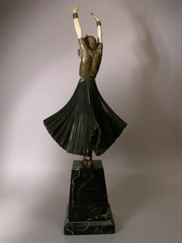D. H. CHIPARUS BRONZE /IVORY "HINDU DANCER". - 5