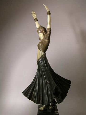 D. H. CHIPARUS BRONZE /IVORY "HINDU DANCER". - 6