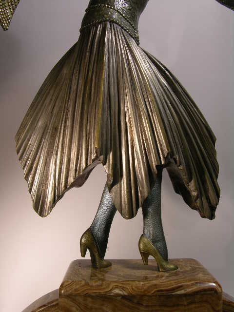 BRONZE-IVORY DH CHIPARUS FIGURINE "STARLIGHT". - 4