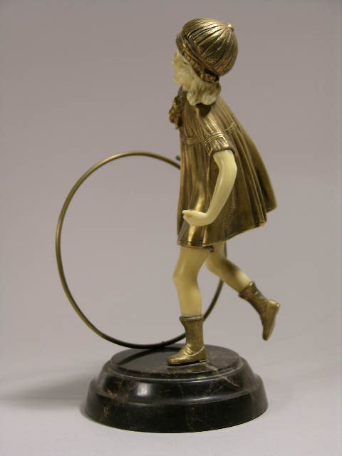 CHIPARUS FIGURE OF A YOUNG GIRL WITH HOOP. - 2