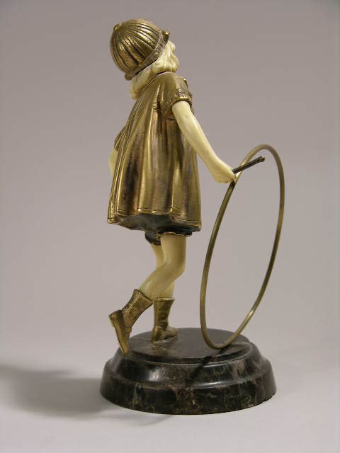 CHIPARUS FIGURE OF A YOUNG GIRL WITH HOOP. - 3